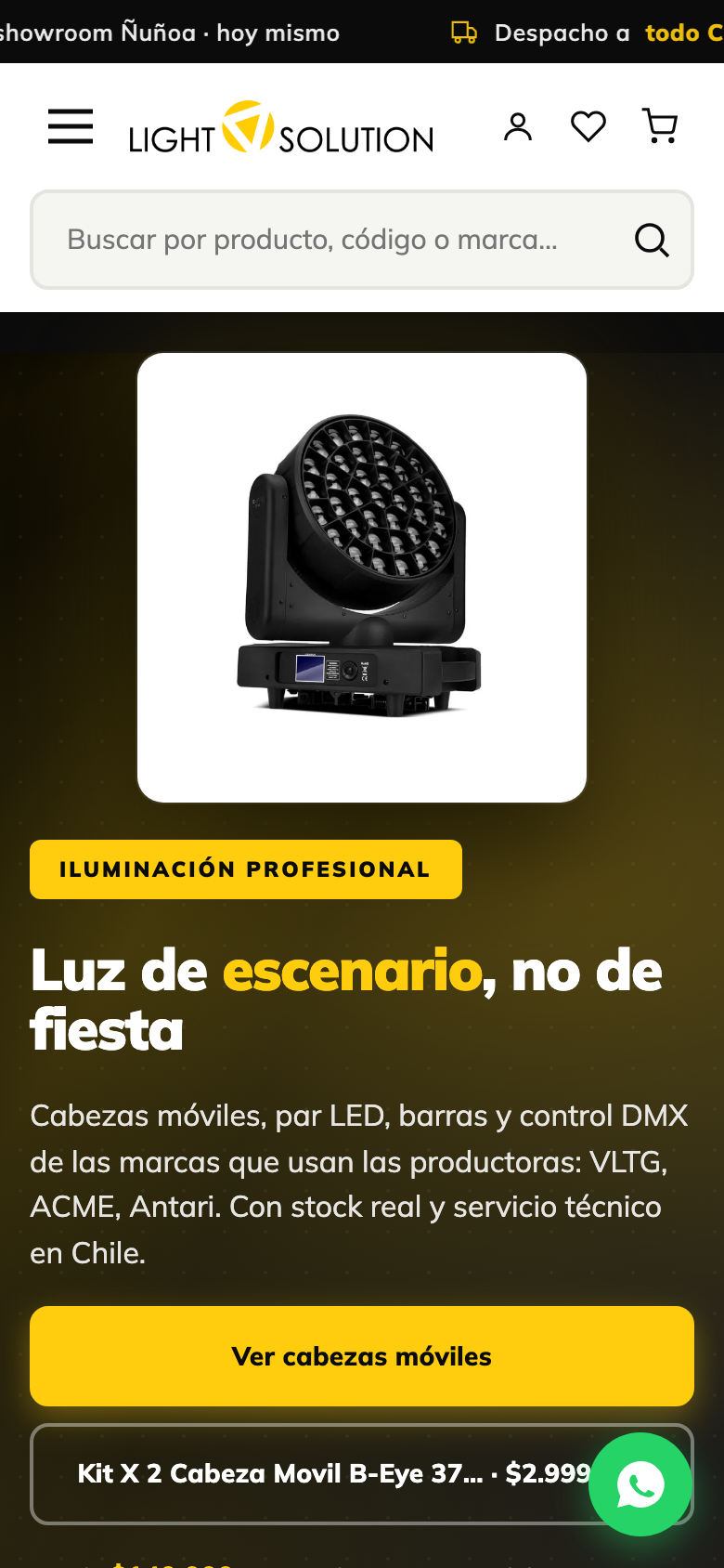 Portada de la tienda nueva en celular